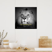 Zwart-wit Motivatie leiderschap Citaat Lion Poster (Keuken)