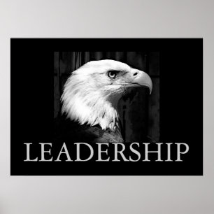 Zwart-wit Motivatie leiderschap Eagle Poster