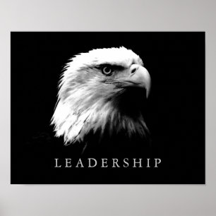 Zwart Wit Motivatie Leiderschap Eagle Poster
