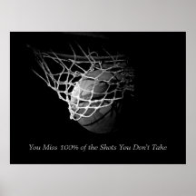 Zwart & Wit Motiverende Quote Basketbal