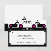 Zwart & Wit Motorfiets Biker Silhouet rsvp (Voorkant / Achterkant)