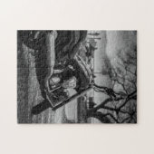 Zwart-wit, motorfiets. legpuzzel (Horizontaal)