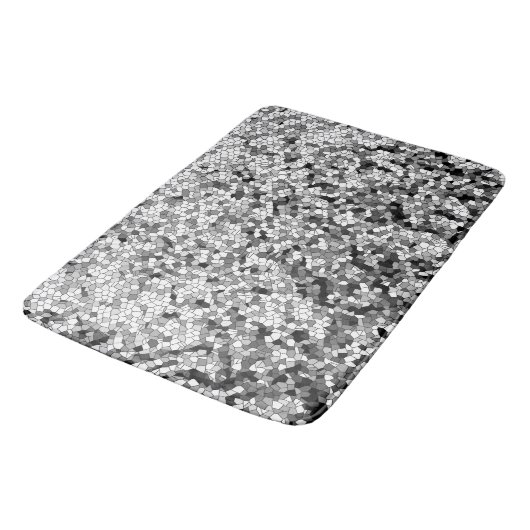 Zwart-wit Mozaïek Abstract Design 100 Badmat (Gekanteld)
