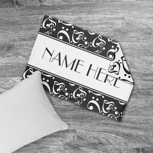 Zwart-wit muziek harten patroon kussensloop