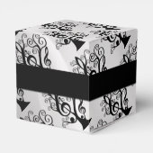 Zwart & Wit Muziek Treble Clef Tree Cube Box Bedankdoosjes (Achterkant)