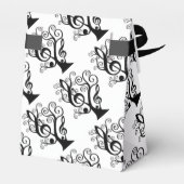 Zwart & Wit Muziek Treble Clef Tree Favor Box Bedankdoosjes (Achterkant)