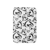 Zwart-wit muzieknoot Clef Hearts Patroon Badmat (Voorkant Verticaal)