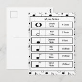 Zwart-wit muzieknoot Onderwijs Briefkaart (Voorkant / Achterkant)