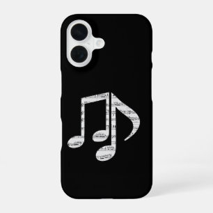 Zwart-wit muzieknoten telefoonhoesje iPhone 16 hoesje