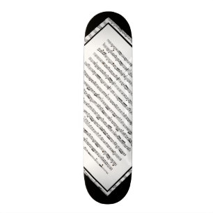 Zwart-wit muziekpatroon  deck 1 skateboard