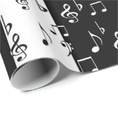 Zwart-wit muziekstrippapier cadeaupapier (Rol Hoek)