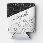 Zwart-wit muzikaal gepersonaliseerd blikjeskoeler (Voorkant)