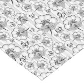Zwart wit naadloos bloem lange tafelloper (Hoek)