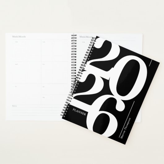Zwart Wit Naam 2026 Planner (Display)