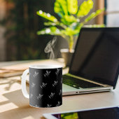 Zwart wit naam patroon modern script koffiemok