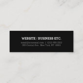 Zwart-wit Narrow Mini visitekaartje (Achterkant)