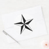 Zwart-wit nautische ster Stickers (Envelop)