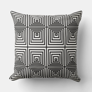 Zwart & Wit Nested Box Pattern - Sierkussen