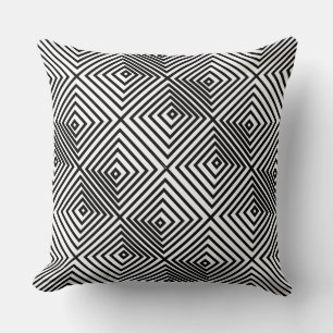 Zwart & Wit Nested Diamon Pattern - Sierkussen