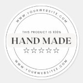 Zwart-wit Neutral Hand Made Circle Sticker (Voorkant)