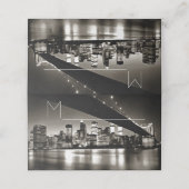 Zwart-wit New York bij nacht (Buitenkant ongevouwen)