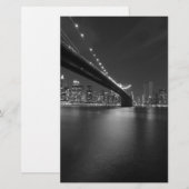 Zwart Wit New York City Silhouet Briefpapier (Voorkant / Achterkant)