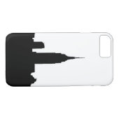 Zwart Wit New York Silhouet iPhone 7 Hoesje (Achterkant (Horizontaal))