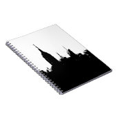 Zwart Wit New York Silhouette Skyline Notitieboek (Rechterzijde)