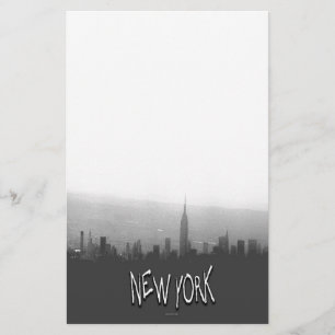 Zwart-wit New York Skyline Briefpapier