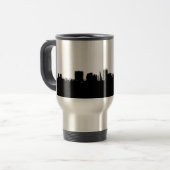 Zwart Wit New York Skyline Silhouet Reizen Mok (Voorkant links)