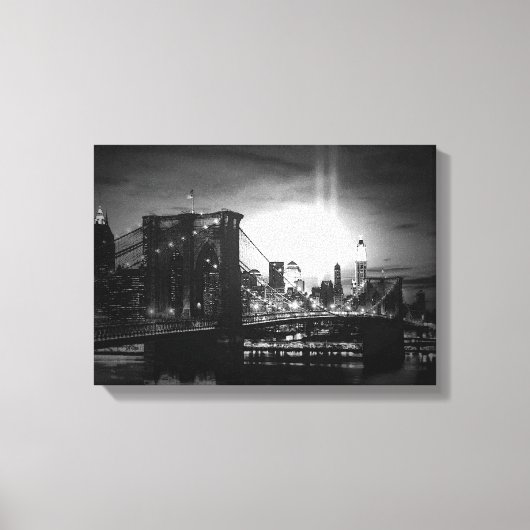 Zwart & Wit New York Skyline Verpakt Canvas Afdruk (Voorkant)