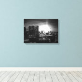 Zwart & Wit New York Skyline Verpakt Canvas Afdruk (Insitu (Houten vloer))