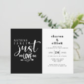 Zwart wit niets Fancy gewoon liefdesweddenschap Kaart (Staand voorkant)