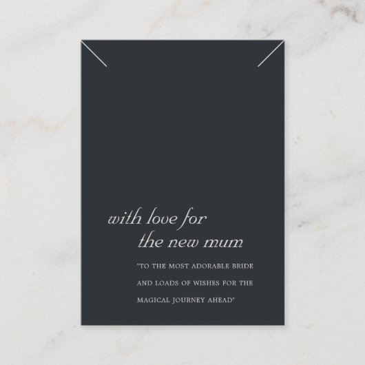 ZWART & WIT NIEUWE MUM CADEAU KETTING DISPLAY KAAR PLAATSKAARTJE (Voorkant)