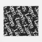 Zwart & Wit Nieuwigheid Voetbal Fleece Deken (Voorkant (Horizontaal))