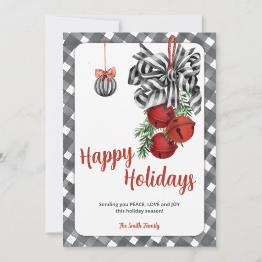 Zwart-wit Noël Kerstkaart (Voorkant)