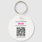 Zwart-wit Notaris QR Code Logo Business Promo Sleutelhanger (Achterkant)