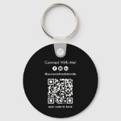 Zwart-wit Notaris QR Code Logo Business Promo Sleutelhanger (Achterkant)
