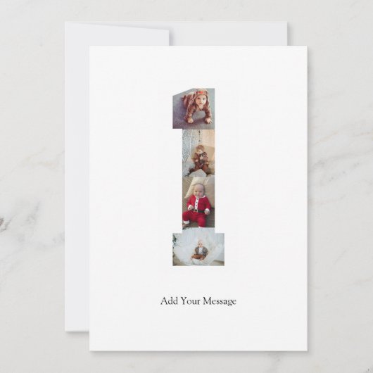 Zwart-wit Nummer 1 Fotocollage Kaart (Voorkant)