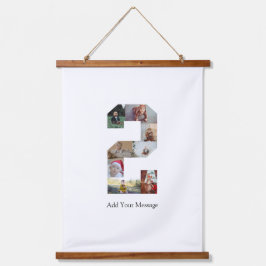 Zwart-wit Nummer 2 Fotocollage Hangend Wandkleed