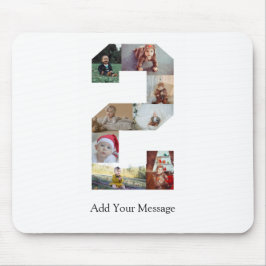 Zwart-wit Nummer 2 Fotocollage Muismat