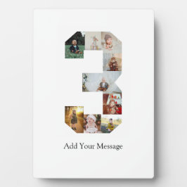 Zwart-wit Nummer 3 Fotocollage Fotoplaat