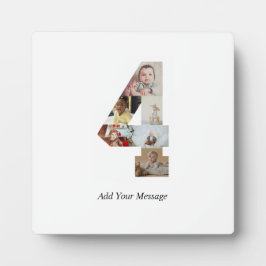 Zwart-wit nummer 4 fotocollage fotoplaat