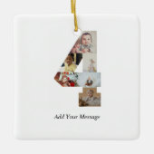 Zwart-wit Nummer 4 Fotocollage Keramisch Ornament (Voorkant)