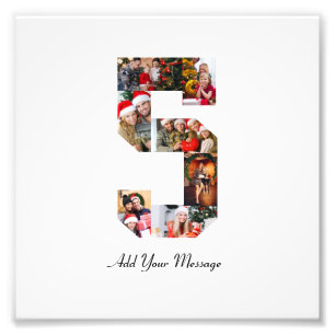 Zwart-wit nummer 5 foto collage afdruk