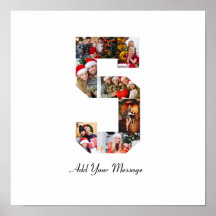 Zwart-wit nummer 5 foto collage