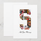 Zwart-wit nummer 5 fotocollage aankondiging (Voorkant / Achterkant)