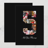 Zwart-wit Nummer 5 Fotocollage Bedankkaart (Voorkant / Achterkant)