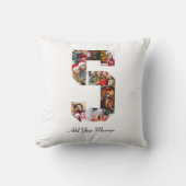 Zwart-wit Nummer 5 Fotocollage Kussen (Voorkant)