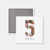 Zwart-wit Nummer 5 Fotocollage Magneet (Voorkant / Achterkant)